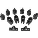 12 PCS Universal Boat Nylon Fittings Hardware Set Black Fits 3 Bow Bimini Top Lightweight And Durable Yacht Accessories