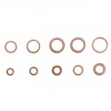 200pcs M5-M14 Copper Washer Gasket Set Flat Ring Seal Assortment Kit With Box