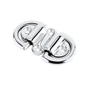 316 Stainless Steel Double D Ring Deck Folding Pad Eye Lashing Tie Down Cleat Yacht Motorboat Truck Polish Boat Marine Grade