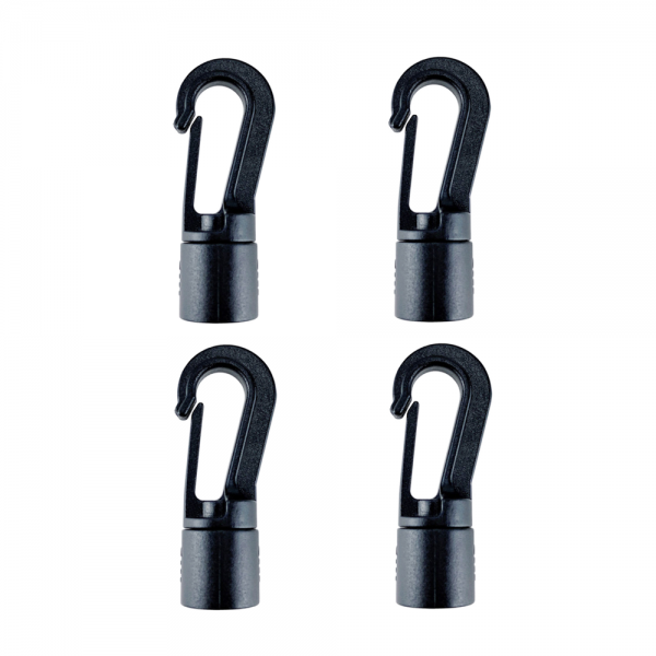 4PCS Kayak Plastic Buckle Bungee Shock Tie Cord Hook Quick Connect Rope Terminal Hanging Ends Lock Clip Clothesline Elastic Cord