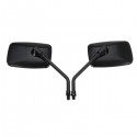 10mm Thread Black Rectangle Rear View Side Mirrors For Motorcycle Scooter ATV