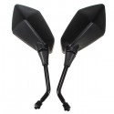 10mm Universal Diamond Motorcycle Black Rear View Mirror