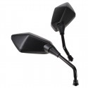 10mm Universal Diamond Motorcycle Black Rear View Mirror