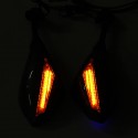 12V Pair Universal Motorcycle LED Rear View Side Mirrors Turn Signal Light