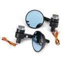 2Pcs 7/8inch Handbar Motorcycle Side Rearview Mirrors Bar End Turn Signals Light