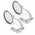 7/8inch Motorcycle Handlebar End View Metal Mirrors 360° Rotation Cafe Racer Chrome