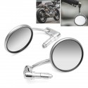 7/8inch Motorcycle Handlebar End View Metal Mirrors 360° Rotation Cafe Racer Chrome