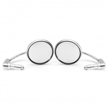 7/8inch Motorcycle Handlebar End View Metal Mirrors 360° Rotation Cafe Racer Chrome