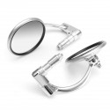7/8inch Motorcycle Handlebar End View Metal Mirrors 360° Rotation Cafe Racer Chrome