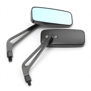 8mm 10mm Aluminum Motorcycle Rectangle Rear View Side Mirror Universal