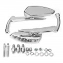 8mm 10mm Chromed CNC Blade Rear Review Mirrors For Harley Dyna Heritage Softail Sportster