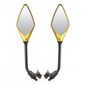 8mm 10mm Pair Motorcycle Rear View Mirrors Side Wind 12V LED Indicator Light Turn Signal