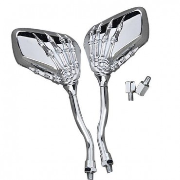 8mm 10mm Universal Motorcycle Chrome Claw Side Rear View Mirrors