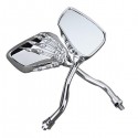 8mm 10mm Universal Motorcycle Chrome Claw Side Rear View Mirrors