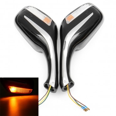 8mm Motorcycle Gy6 Rear View Mirror with Light 50cc 150cc 250cc Scooter Moped