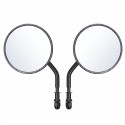 Diameter 105mm Retro Round Rearview Motorcycle Mirrors Long/Short Handle For Harley Davidson