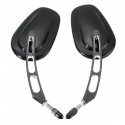 Edge Cut Rearview Side Mirrors Black For Harley Sportster Softail Touring Dyna
