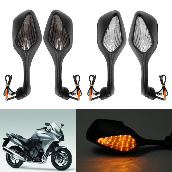 LED Motorcycle Turn Signal Rear View Mirrors For Honda CBR1000RR 1000RR 2008-2013