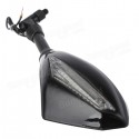 Motorcycle Black Turn Light LED Side Mirrors 10mm Installation Screws