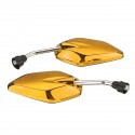Pair 10MM Universal Motorcycle Motorbike Side Rearview Mirror Clear Aluminum New