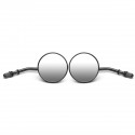 Pair 3inch Round Motorcycle Rear View Mirrors Aluminum Classic Retro For Davidson Ryca XL Sportster Softail