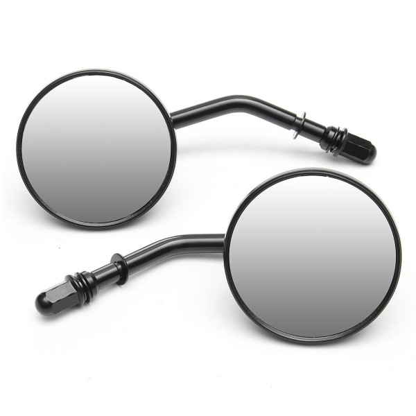 Pair 3inch Round Motorcycle Rear View Mirrors Aluminum Classic Retro For Davidson Ryca XL Sportster Softail