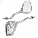 Pair 8mm Motorcycle Mirror Bone Skeleton Hand Universal Chrome/Black