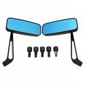 Pair 8mm/10mm Motorcycle Blue Glass Mirrors Side Rearview Scooter Universal