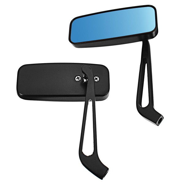 Pair 8mm/10mm Motorcycle Blue Glass Mirrors Side Rearview Scooter Universal