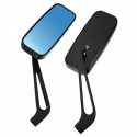 Pair 8mm/10mm Motorcycle Blue Glass Mirrors Side Rearview Scooter Universal
