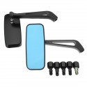 Pair 8mm/10mm Motorcycle Blue Glass Mirrors Side Rearview Scooter Universal