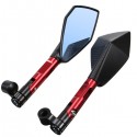 Pair 8mm/10mm Motorcycle Rearview Mirrors Triangle CNC Aluminum