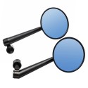 Pair Aluminum Alloy Motorcycle Scooter Handlebar Rearview Side Blue Mirrors