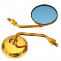 Pair Aluminum Motorcycle Rearview Side Mirrors With M10 Screw Blue Anti-glare