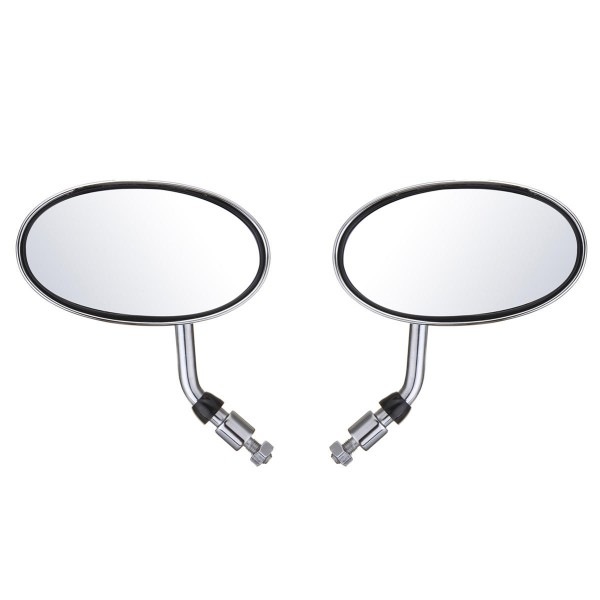 Pair Motorcycle Cafe Racer Rearview Mirror Handle Bar Sliver