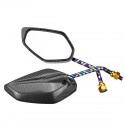Pair Stainless Steel Motorcycle Rearview Mirror For 10mm Mirror Hole