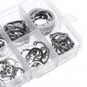 100Pcs Stainless C-Type Circlip Retaining Snap Ring Circlip Assortment Kit + Box