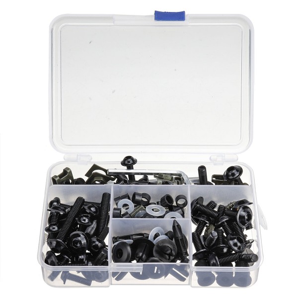 177pcs Motorcycle Fairing Bumpers Panel Bolts Kit Body Fastener Clips Screw Set Universal