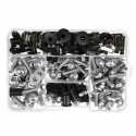 195PCS Motorcycle Windscreen Fairing Body Bolt Kit Fastener Clips Screws