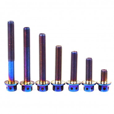 5pcs 10-50mm M6 Titanium Plated Motocycle Screw Bolts Hexagon Head