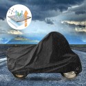 190T Black Motorcycle Cover Waterproof Outdoor Rain Dust UV Scooter Protector