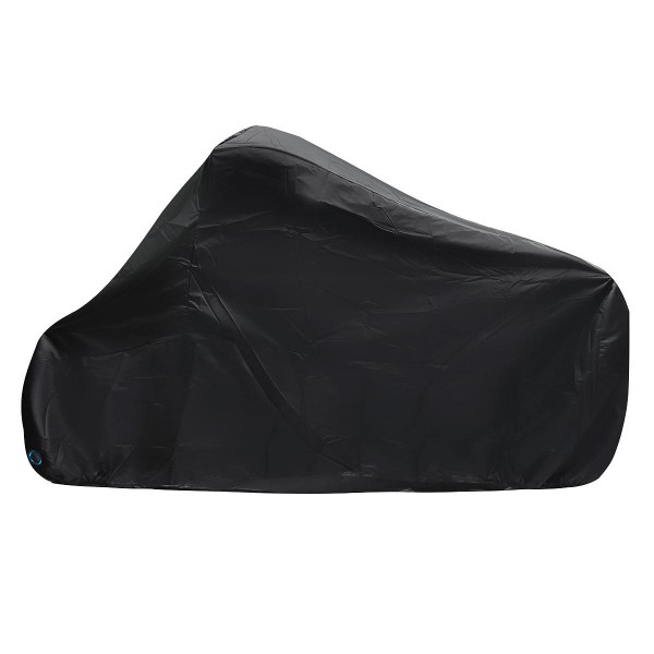 190T Large Waterproof Motorcycle Dustproof Cover Outdoor with Anti-Theft Lock Hole Black