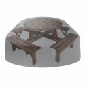 Waterproof Motorcycle Dustproof Cover Outdoor Round Tablecloth Home Picnic Table Gray