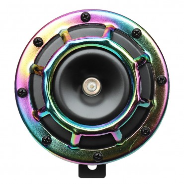 12V 139-170dB Colorful/Green Horn Compact Super Tone Loud Blast Stainless Steel