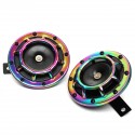 12V 139-170dB Colorful/Green Horn Compact Super Tone Loud Blast Stainless Steel