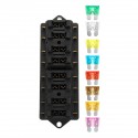 12V 24V 8 Way Circuit Standard Blade Fuse Box Holder Block for Car Turck Boat Universal