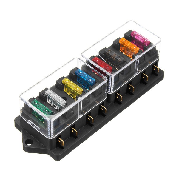 12V 24V 8 Way Circuit Standard Blade Fuse Box Holder Block for Car Turck Boat Universal