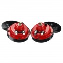 12V Loud Air Horn Waterproof High Low Dual Tone For Motorcycle Car Van Boat Siren Twin Lorry Red Black