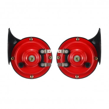 12V Loud Air Horn Waterproof High Low Dual Tone For Motorcycle Car Van Boat Siren Twin Lorry Red Black