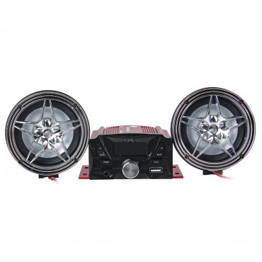 12V Motorcycle MP3 Speaker Audio Remote Sound System ATV UTV bluetooth Support SD USB MP3 FM Radio with Equalizer